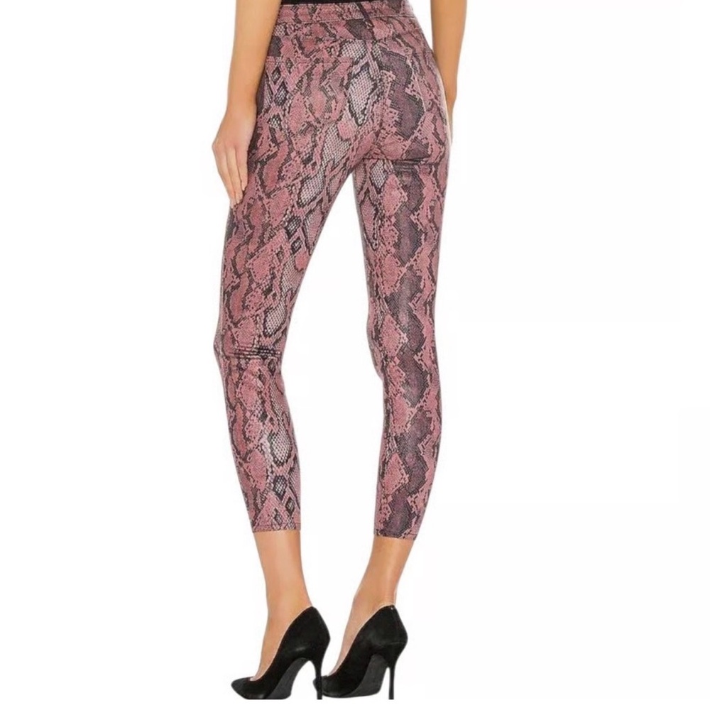 L'AGENCE Margot high-rise skinny jeans with a garnet aurora snakeskin print